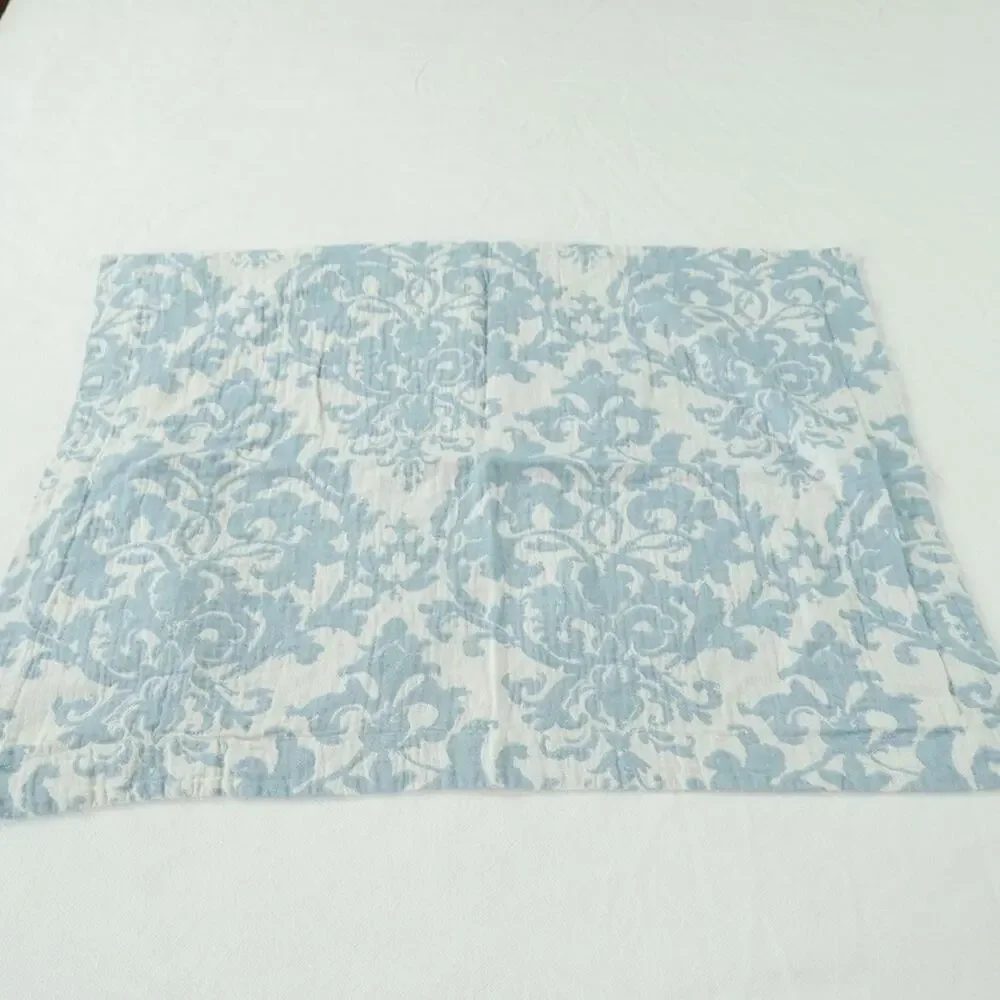 Pottery Barn Jacquard Medallion Duvet Cover Full Queen 2 Standard Shams Blue - Picture 11 of 16